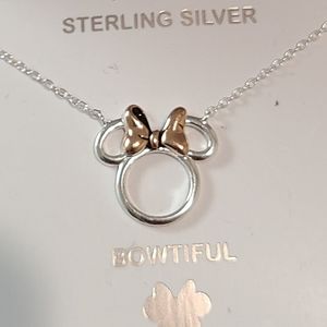 DISNEY MINNIE MOUSE STERLING SILVER ROSE GOLD NECKLACEProduct Details